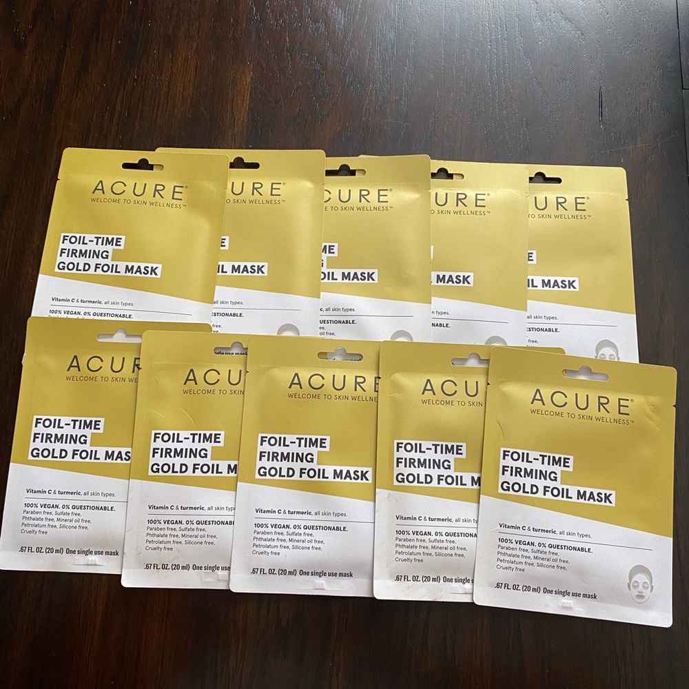 Lot of 10 foil time firming gold foil mask
